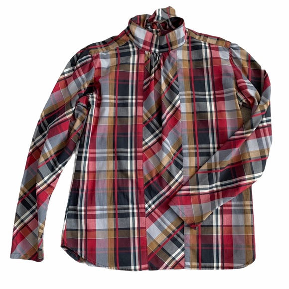 Vintage 70’s Levi’s Strauss & Co Plaid Tie Blouse - Picture 1 of 8